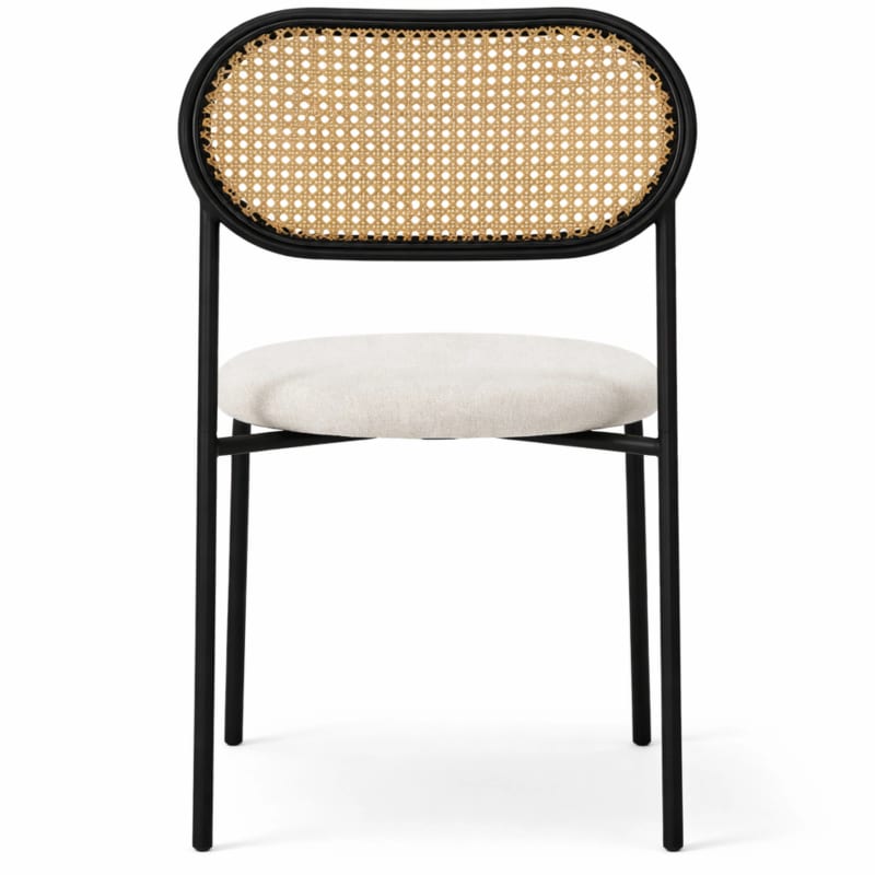 HAGO24 Esszimmerstühle 2er Set Küchenstuhl PE-Rattan Rückenlehne Stahlgestell Polster Beige Sitzhöhe 46cm bis 120kg – Bild 7