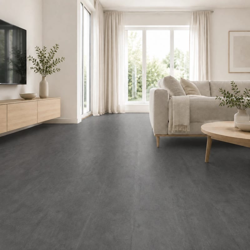 HAGO24 PVC-Vinylboden Zement dunkel PVC Klickvinyl PVC-Bodenbelag Vinyl-Dielen Zement-Optik Klicksystem Trittschalldämmung – Bild 2