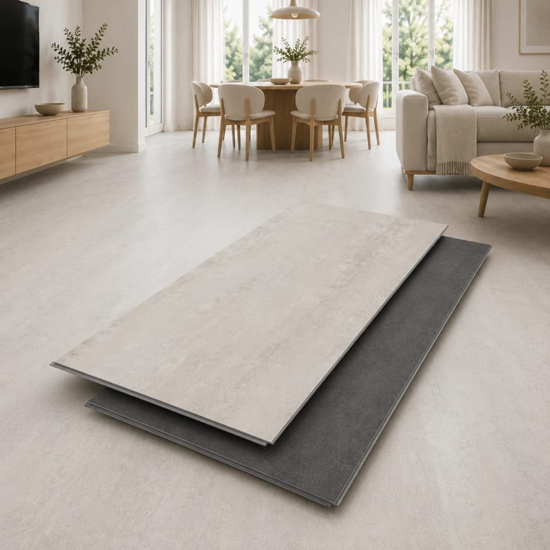 HAGO24 PVC-Vinylboden Hell/Dunkel PVC Klickvinyl PVC-Bodenbelag Vinyl-Dielen Zement-Optik Klicksystem Trittschalldämmung