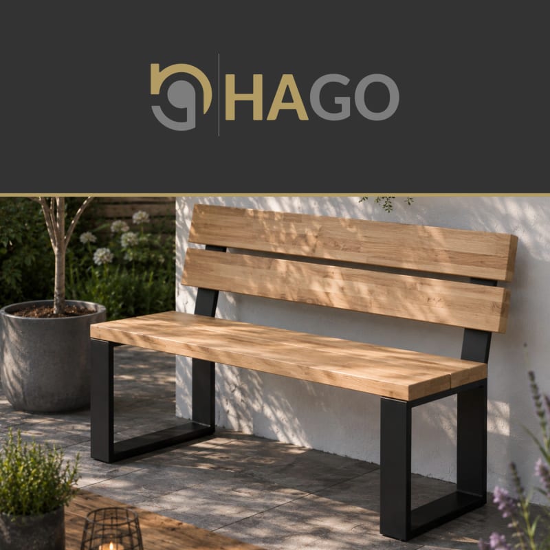 HAGO24 Bankgestell Schwarz hochwertige Bank Füße Stahl Bankbeine für Sitzbank mit Rückenlehne DIY Metallgestell Gartenbank Bankkufen – Bild 7