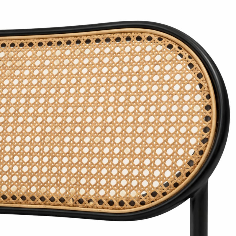 HAGO24 Esszimmerstühle 2er Set Küchenstuhl PE-Rattan Rückenlehne Stahlgestell Polster Beige Sitzhöhe 46cm bis 120kg – Bild 5