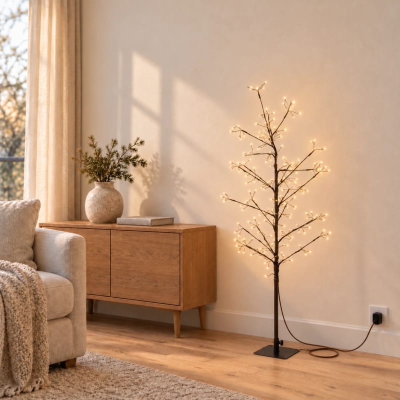 HAGO® LED Lichterbaum 120 cm 240 LEDs warmweiß Leuchtbaum Weihnachtsbaum mit Timer IP44 für deine Weihnachtsdeko – Bild 1