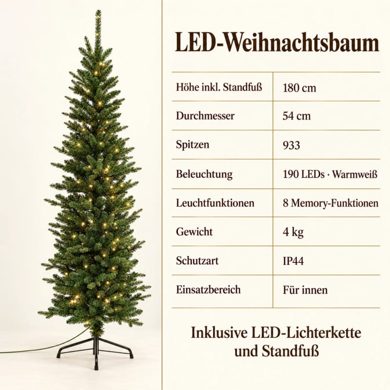 HAGO24 Künstlicher Weihnachtsbaum Grün Kunststoff Kunstbaum Tannenbaum Christbaum Real Needle Look aufklappbar mit Standfuß – Bild 5