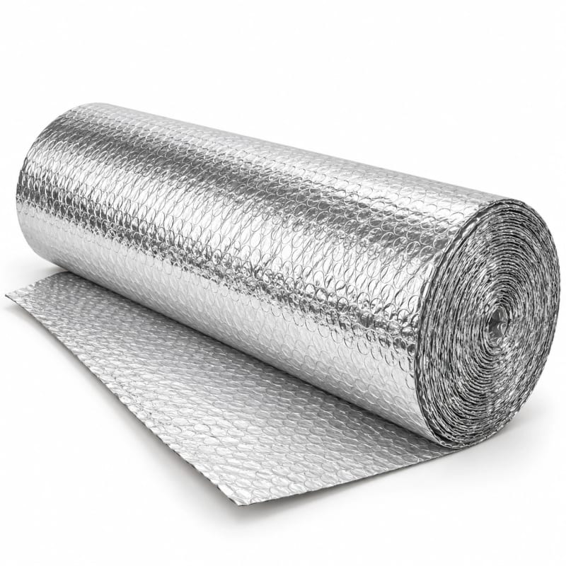 HAGO24 Aluminium-Isolierfolie Silber Polyethylen Aluminium Thermofolie Luftpolster-Dämmfolie Reflexionsfolie doppelseitig laminiert 97 % Wärmereflektion 6mm Stärke – Bild 2