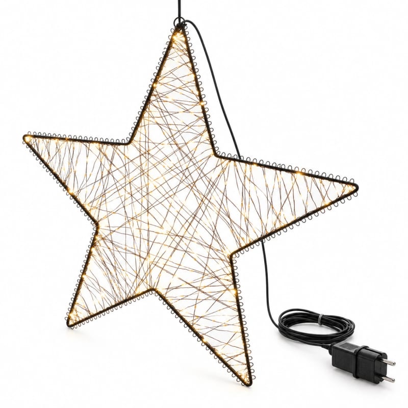 HAGO24 LED Weihnachtsstern Warmweißes Licht Metallrahmen LED-Stern Leuchtstern Dekostern 500 LEDs mit 20 % Flashing Dimm- und Timerfunktion IP44 für Innen- und Außenbereich – Bild 2