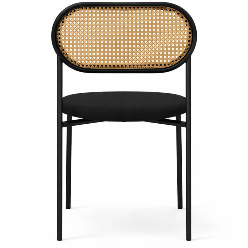 HAGO24 Esszimmerstühle 2er Set Küchenstuhl PE-Rattan Rückenlehne Stahlgestell Polster Schwarz Sitzhöhe 46cm bis 120kg – Bild 7