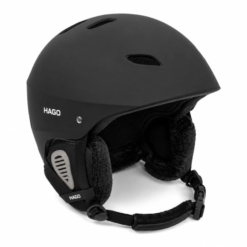 HAGO24 Skihelm Schwarz ABS-Kunststoff EPS-Schaumstoff Snowboardhelm Snowboardhelm Unisex größenverstellbar 14 Belüftungsöffnungen Skibrillenhalter – Größe L – Bild 1