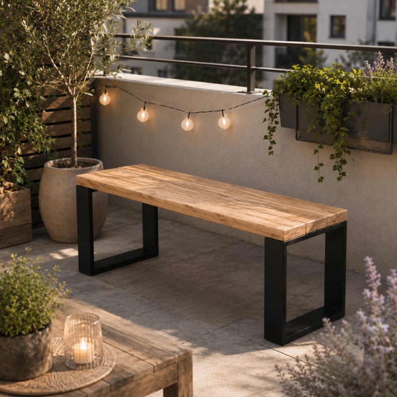 HAGO24 Bankgestell Schwarz hochwertige Bank Füße Stahl Bankbeine für Sitzbank mit Rückenlehne DIY Metallgestell Gartenbank Bankkufen – Bild 5
