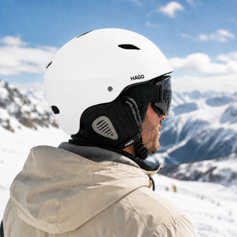 HAGO24 Skihelm Weiß ABS-Kunststoff EPS-Schaumstoff Snowboardhelm Snowboardhelm Unisex größenverstellbar 14 Belüftungsöffnungen Skibrillenhalter – Größe L – Bild 2
