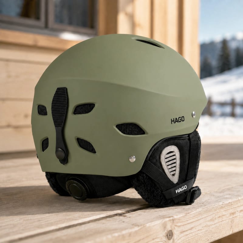 HAGO24 Skihelm Grün ABS-Kunststoff EPS-Schaumstoff Snowboardhelm Snowboardhelm Unisex größenverstellbar 14 Belüftungsöffnungen Skibrillenhalter – Größe S – Bild 5