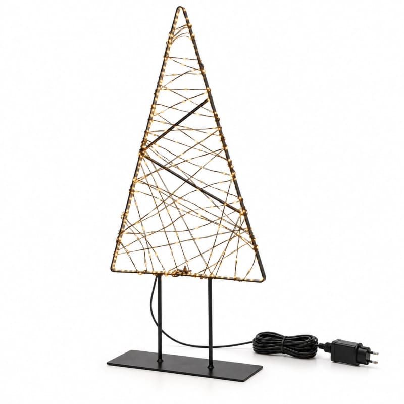 HAGO24 LED-Tannenbaum Warmweiß & extra warmweiß Metall LED-Weihnachtsfigur Weihnachtsdeko Weihnachtsbeleuchtung Tannenbaum-Silhouette Standfuß 330 LEDs im Einsatz
