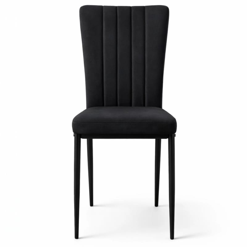 HAGO24 Esszimmerstühle 4er Set Schwarz Samtbezug Polsterstuhl Metallbeine – Bild 5