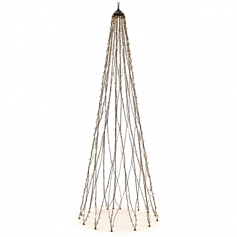HAGO24 LED-Fahnenmastbeleuchtung Warmweiß Kunststoff Fahnenmast-Lichterkette Flaggenmastbeleuchtung Weihnachtsbeleuchtung 1440 LEDs 800 cm Höhe IP44 Außenbereich – Bild 2