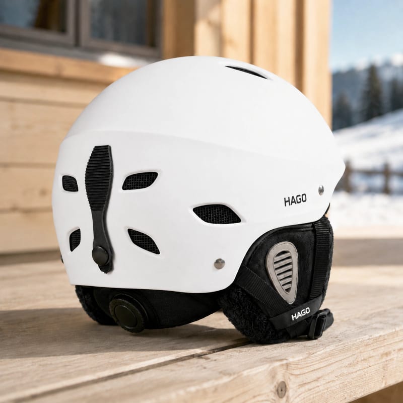 HAGO24 Skihelm Weiß ABS-Kunststoff EPS-Schaumstoff Snowboardhelm Snowboardhelm Unisex größenverstellbar 14 Belüftungsöffnungen Skibrillenhalter – Größe S – Bild 5