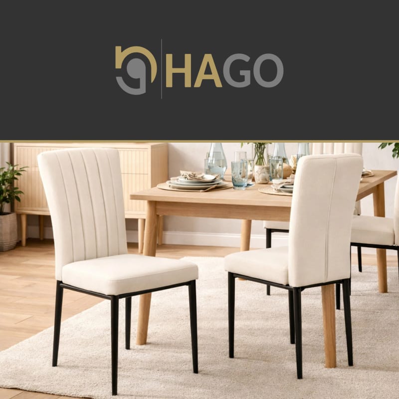 HAGO24 Esszimmerstühle 4er Set Weiß Samtbezug Polsterstuhl Metallbeine – Bild 7