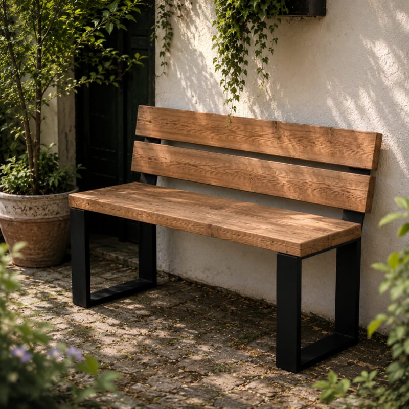 HAGO24 Bankgestell Schwarz hochwertige Bank Füße Stahl Bankbeine für Sitzbank mit Rückenlehne DIY Metallgestell Gartenbank Bankkufen