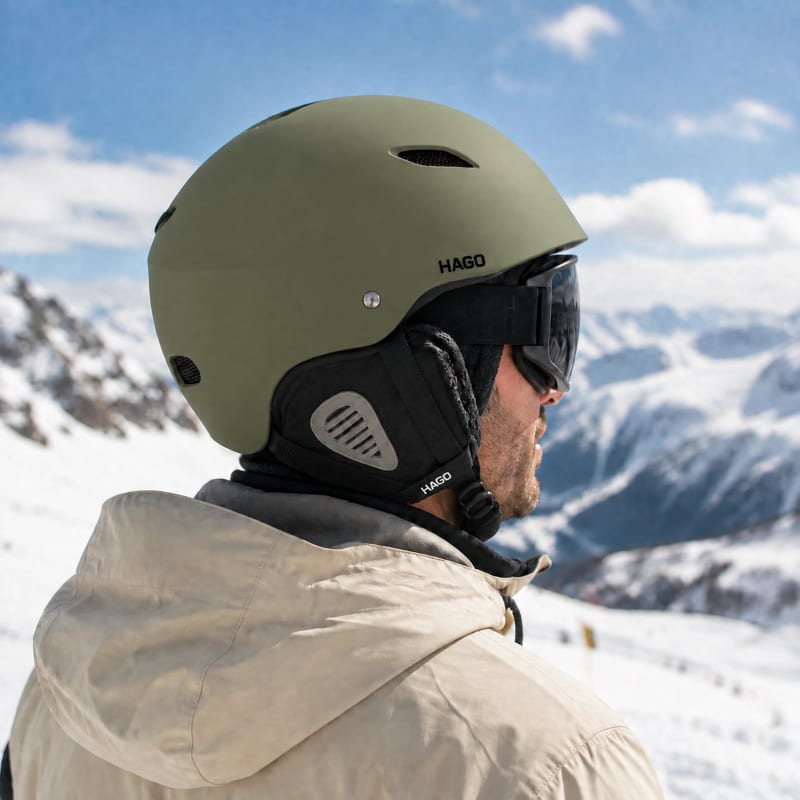 HAGO24 Skihelm Grün ABS-Kunststoff EPS-Schaumstoff Snowboardhelm Snowboardhelm Unisex größenverstellbar 14 Belüftungsöffnungen Skibrillenhalter – Größe L – Bild 2