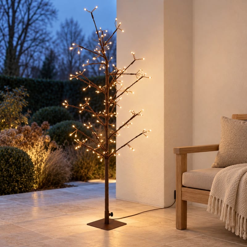HAGO® LED Lichterbaum 150 cm 360 LEDs warmweiß Leuchtbaum Weihnachtsbaum mit Timer IP44 für deine Weihnachtsdeko – Bild 5