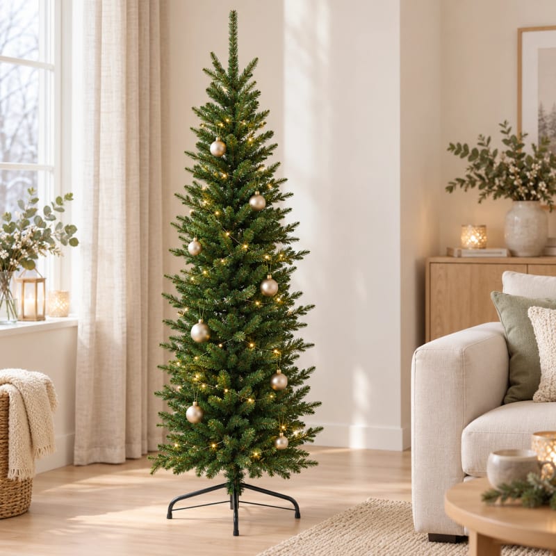 HAGO24 Künstlicher Weihnachtsbaum Grün Kunststoff Kunstbaum Tannenbaum Christbaum Real Needle Look aufklappbar mit Standfuß – Bild 2