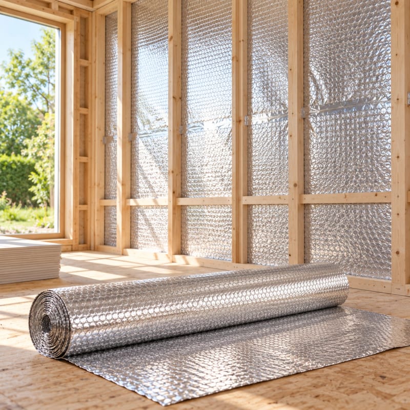 HAGO24 Aluminium-Isolierfolie Silber Polyethylen Aluminium Thermofolie Luftpolster-Dämmfolie Reflexionsfolie doppelseitig laminiert 97 % Wärmereflektion 6mm Stärke – Bild 6