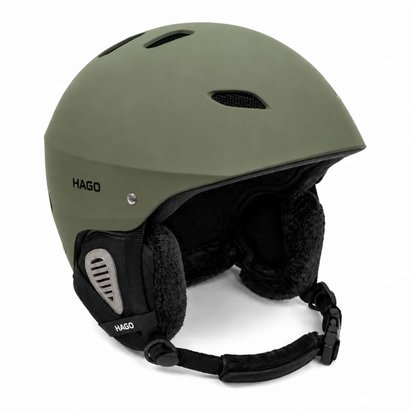 HAGO24 Skihelm Grün ABS-Kunststoff EPS-Schaumstoff Snowboardhelm Snowboardhelm Unisex größenverstellbar 14 Belüftungsöffnungen Skibrillenhalter – Größe M