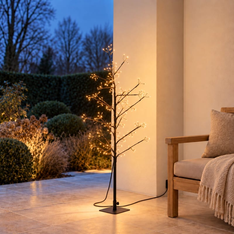 HAGO® LED Lichterbaum 120 cm 240 LEDs warmweiß Leuchtbaum Weihnachtsbaum mit Timer IP44 für deine Weihnachtsdeko – Bild 5