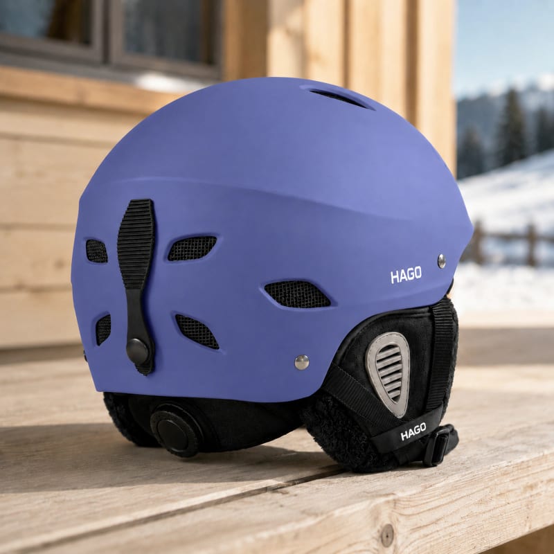 HAGO24 Skihelm Blau ABS-Kunststoff EPS-Schaumstoff Snowboardhelm Snowboardhelm Unisex größenverstellbar 14 Belüftungsöffnungen Skibrillenhalter – Größe M – Bild 5