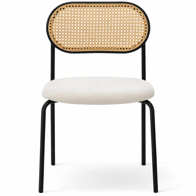 HAGO24 Esszimmerstühle 2er Set Küchenstuhl PE-Rattan Rückenlehne Stahlgestell Polster Beige Sitzhöhe 46cm bis 120kg – Bild 6