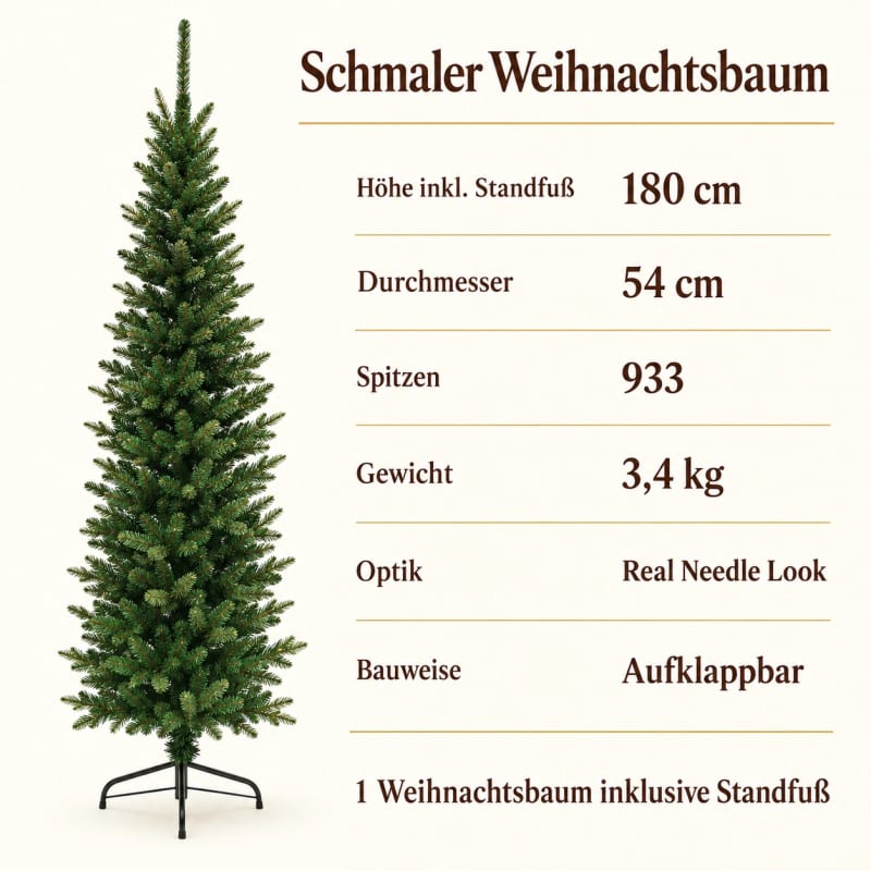 HAGO24 Künstlicher Weihnachtsbaum Grün Kunststoff Kunstbaum Tannenbaum Christbaum Real Needle Look aufklappbar mit Standfuß – Bild 5