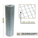 HAGO24 Volierendraht Drahtgeflecht verzinkt Stahl 10x1m 25x25mm 1,2mm Kleintiergehege Tiergehege Abdeckung Schutzgitter Trennwand Vogelvoliere Beetschutz