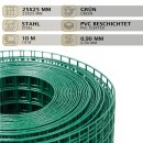 HAGO24 Volierendraht Drahtgeflecht PVC beschichtet grün 10x1m 25x25mm 0,9mm Kleintiergehege Vogelvoliere Gehegezaun Tiernetz Schutzgitter