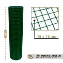 HAGO24 Volierendraht Drahtgeflecht PVC beschichtet grün 25x1m 19x19mm 0,75mm Kleintiergehege Vogelvoliere Gehegezaun Tiernetz Schutzgitter