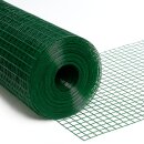 HAGO24 Volierendraht Drahtgeflecht PVC beschichtet grün 25x1m 19x19mm 0,75mm Kleintiergehege Vogelvoliere Gehegezaun Tiernetz Schutzgitter