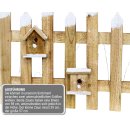 Holzzaun Zaun Holz Dekozaun Weihnachtsdeko Deko Winterlandschaft LED Batterie Timer 98 x 40 cm