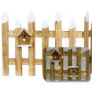 Holzzaun Zaun Holz Dekozaun Weihnachtsdeko Deko Winterlandschaft LED Batterie Timer 98 x 40 cm