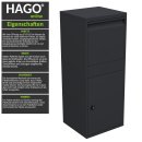 HAGO24 Paketbriefkasten mit Paketbox Anthrazit sicherer...