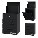 2in1 Smart Paketbriefkasten Postbox Paketfach Briefkasten Anthrazit Wandmontage