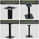 DIY Tischgestell quadratisch schwarz matt 72x43 Tischbein Tischfuß Solo Einzelfuß Tischsäule Gartentisch Gastro Lounge