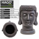 Blumentopf Buddha Pflanzentopf Buddhakopf Kopf Deko Vase Anthrazit Outdoor Garten