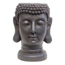 Blumentopf Buddha Pflanzentopf Buddhakopf Kopf Deko Vase Anthrazit Outdoor Garten