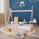 Montessori Kinderbett 140x70cm rosa Tipi Spielbett...