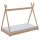 Montessori Kinderbett 140x70cm natur Tipi Spielbett Zeltform Holz bodentief mit Lattenrost