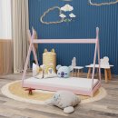 Montessori Kinderbett 140x70cm rosa Tipi Spielbett...