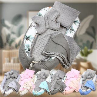 5 teiliges Babynest Nestchen Kokon Reisebett Kuschelnest Matratze Baumwolle Waschbar