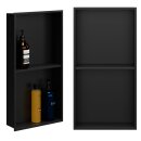 Duschnische 30x60x10cm Schwarz - mit Rahmen Nischenregal rahmenlos Wandregal Regal Ablage Unterputz Montage Edelstahl