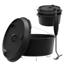 2in1 Dutch Oven Set Gusseisen Pfanne Feuertopf Schmortopf...