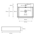 HAGO24 Waschbecken Keramik 415x360x130mm weiß eckig schmaler Rand Überlaufschutz Wandmontage Aufsatzwaschbecken kratzfest