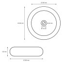 HAGO24 Waschbecken Keramik Ø350x120mm rund Kieselstein-Design Aufsatzwaschbecken Standardanschluss kratzfest elegantes Weiß