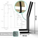 DIY 2er Set Rückenlehne Stahl Schwarz Lehnenhalter Halterung Rückenlehnenhalterung Bank Stuhl Kufen Profil