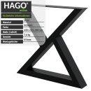 HAGO DIY Bankkufen 43x40cm X Form Bankgestell Wohnzimmertisch Beine Dreieck schwarz